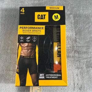 NIB Caterpillar Cat Men's Performance Boxer Briefs 4-pack Medium Contour Pouch